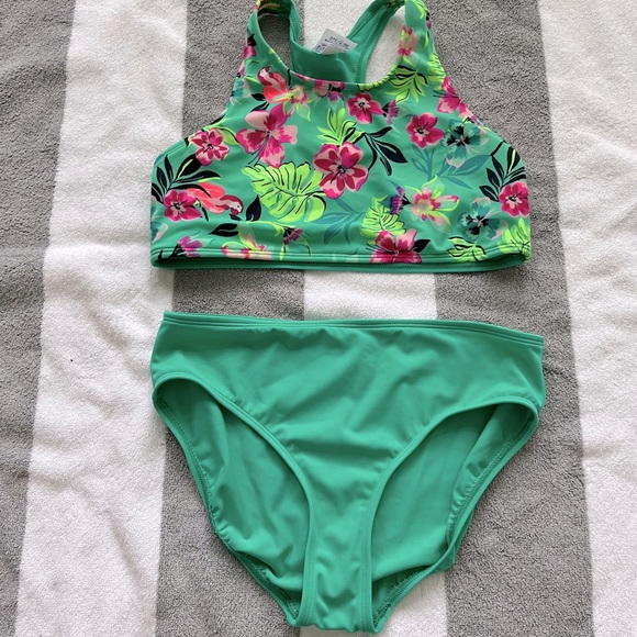 Lands' End Swim 2 Lands End Girls Sz4 Tankini 2 Piece Swimsuits Interchangeable Never Worn